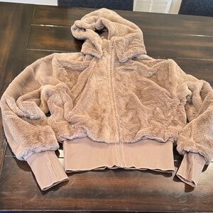NWOT DKNY Plush Tan Faux Fur Jacket